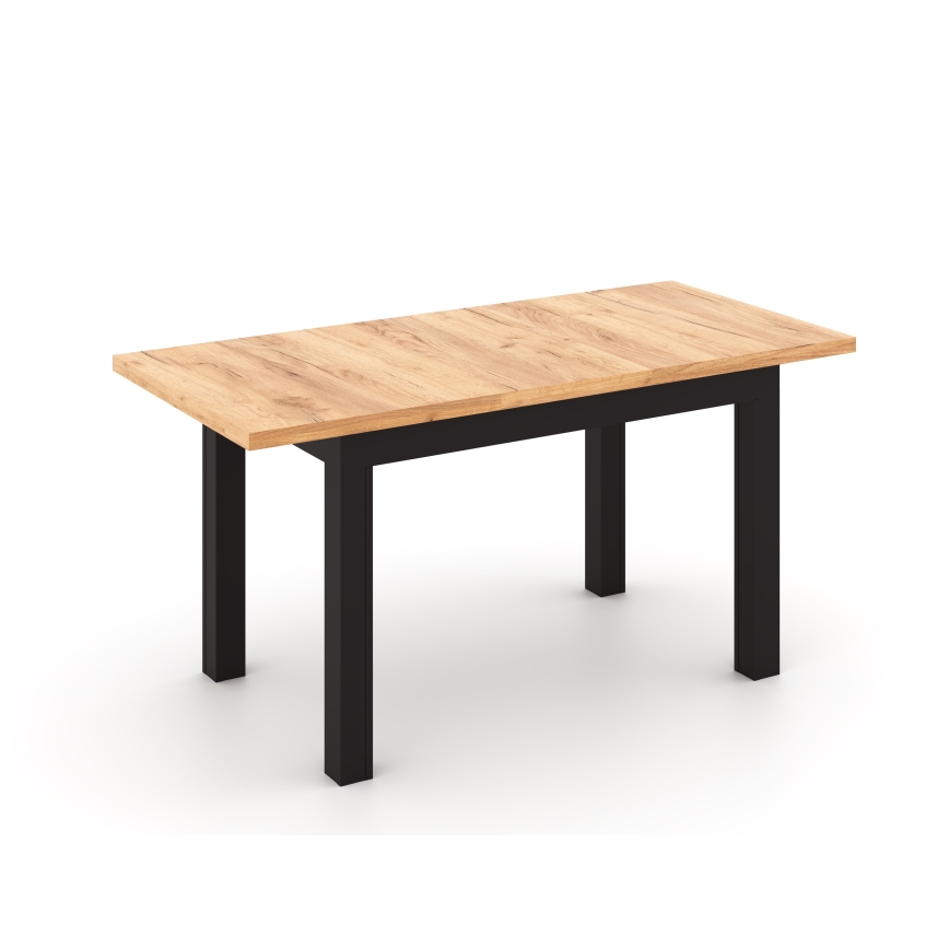 Table à manger extensible DOO 120/160x75 cm chêne craft/noir