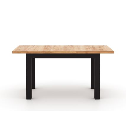 Table à manger extensible DOO 120/160x75 cm chêne craft/noir