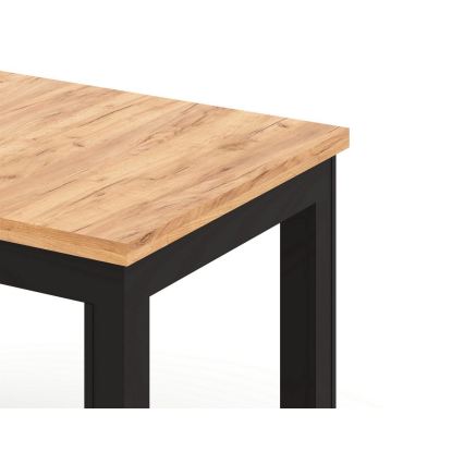 Table à manger extensible DOO 120/160x75 cm chêne craft/noir