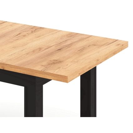 Table à manger extensible DOO 120/160x75 cm chêne craft/noir