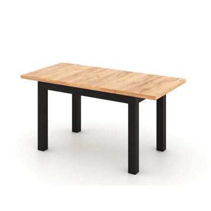 Table à manger extensible DOO 120/160x75 cm chêne craft/noir