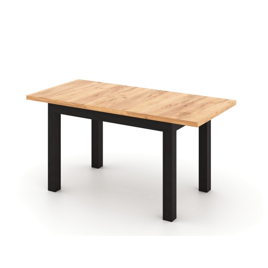 Table à manger extensible DOO 120/160x75 cm chêne craft/noir