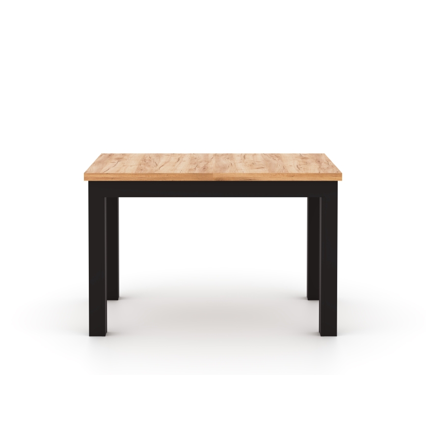 Table à manger extensible DOO 120/160x75 cm chêne craft/noir