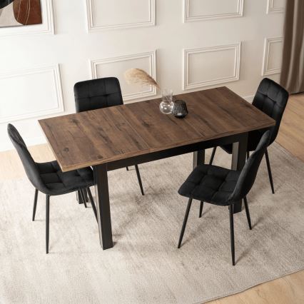 Table à manger extensible DOO 120/160x75 cm makadamia/noir