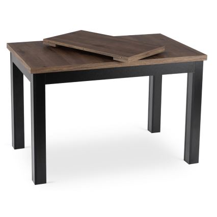 Table à manger extensible DOO 120/160x75 cm makadamia/noir