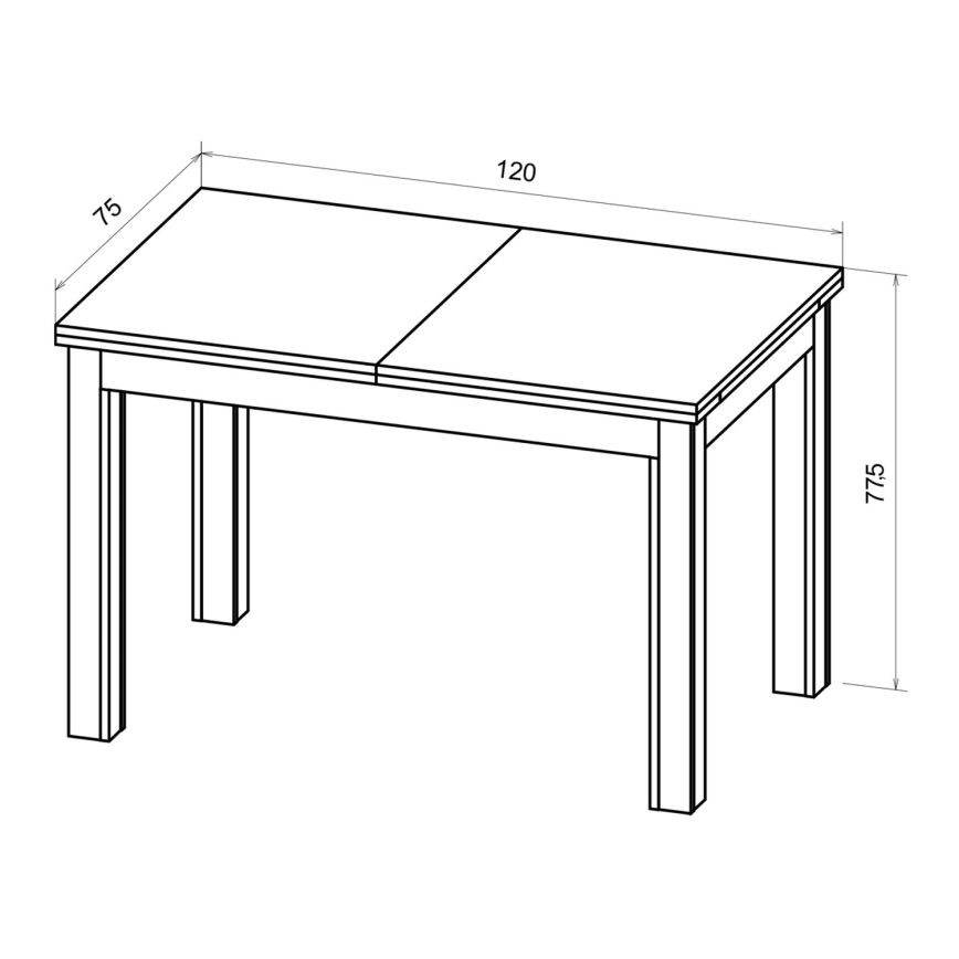 Table à manger extensible DOO 120/160x75 cm makadamia/noir