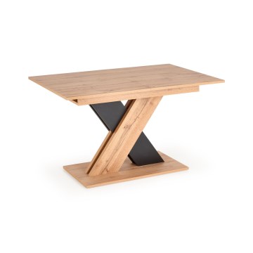 Table à manger extensible DROM 130/175x85 cm chêne Wotan/noir
