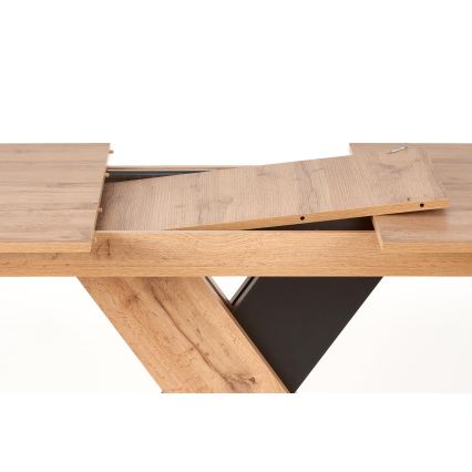Table à manger extensible DROM 130/175x85 cm chêne Wotan/noir