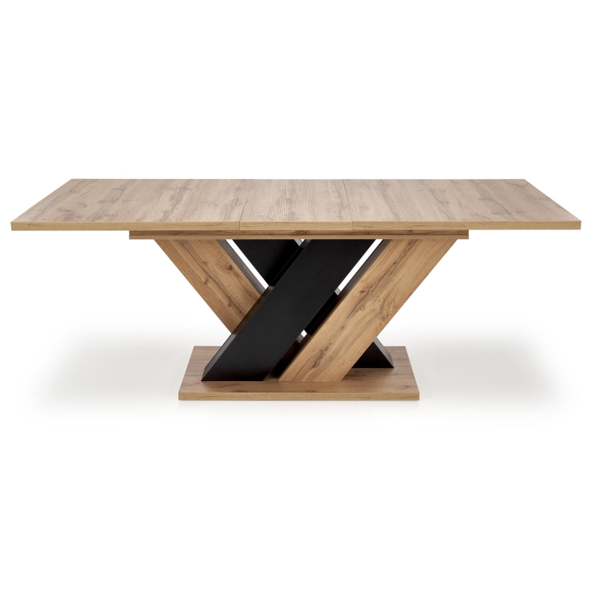 Table à manger extensible DROM 160/200x90 cm chêne wotan/noir