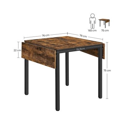 Table à manger extensible ELDUR marron/noir