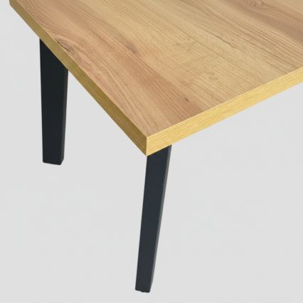 Table à manger extensible KERNO 150/190x80 cm chêne craft/noir