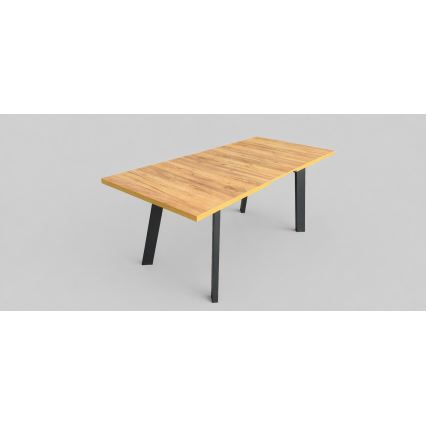 Table à manger extensible KERNO 150/190x80 cm chêne craft/noir