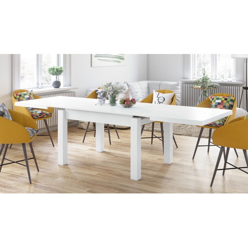 Table à manger extensible pour 12 personnes RALF 120/270x90 cm blanche