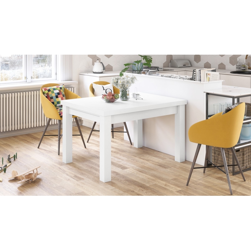 Table à manger extensible pour 12 personnes RALF 120/270x90 cm blanche