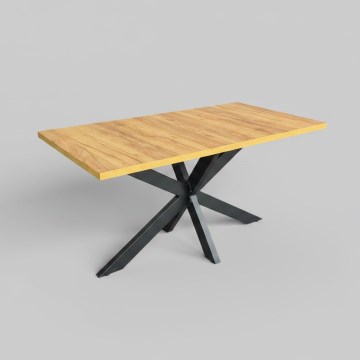 Table à manger extensible SAMLE 150/190x80 cm chêne craft/noir
