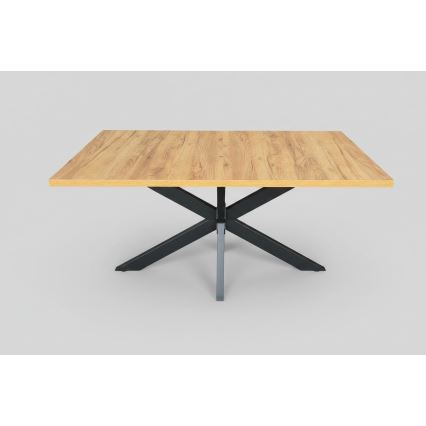 Table à manger extensible SAMLE 150/190x80 cm chêne craft/noir