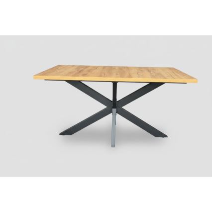 Table à manger extensible SAMLE 150/190x80 cm chêne craft/noir