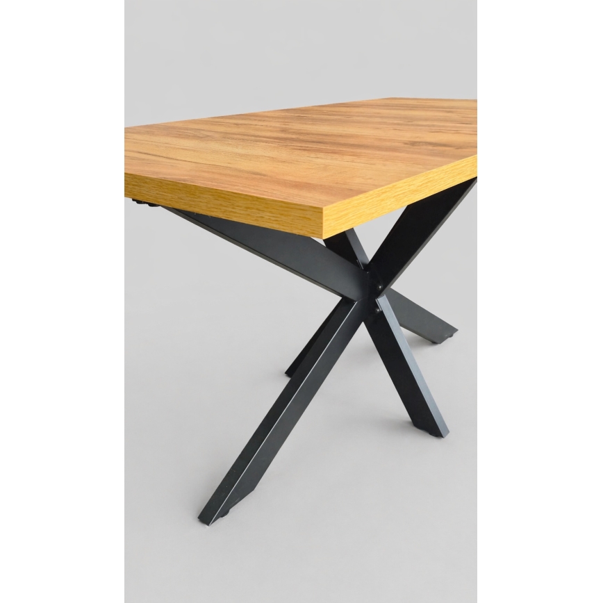 Table à manger extensible SAMLE 150/190x80 cm chêne craft/noir