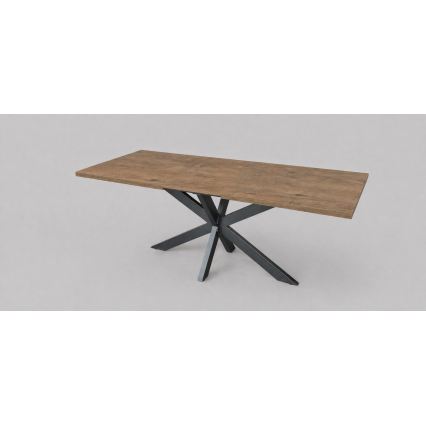 Table à manger extensible SAMLE 150/190x80 cm chêne Lefkas/noir