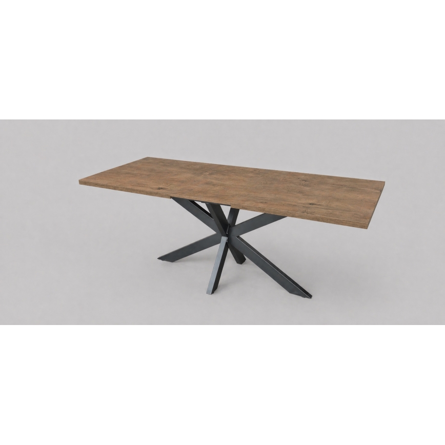 Table à manger extensible SAMLE 150/190x80 cm chêne Lefkas/noir