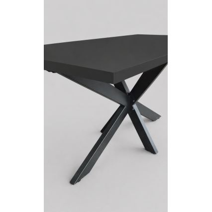 Table à manger extensible SAMLE 150/190x80 cm noire