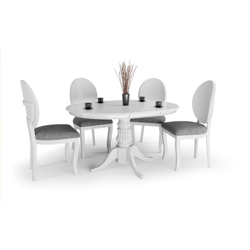 Table à manger extensible WILLIAM blanche