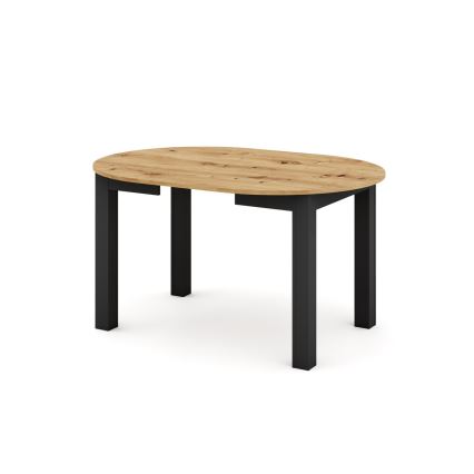 Table à manger extensible WILY, chêne artisan/noir