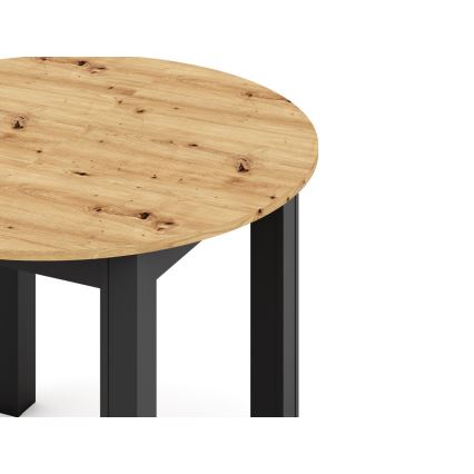 Table à manger extensible WILY, chêne artisan/noir