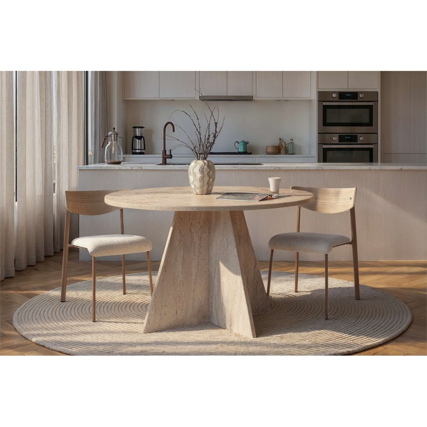 Table à manger MATIN Ø 120 cm en travertin