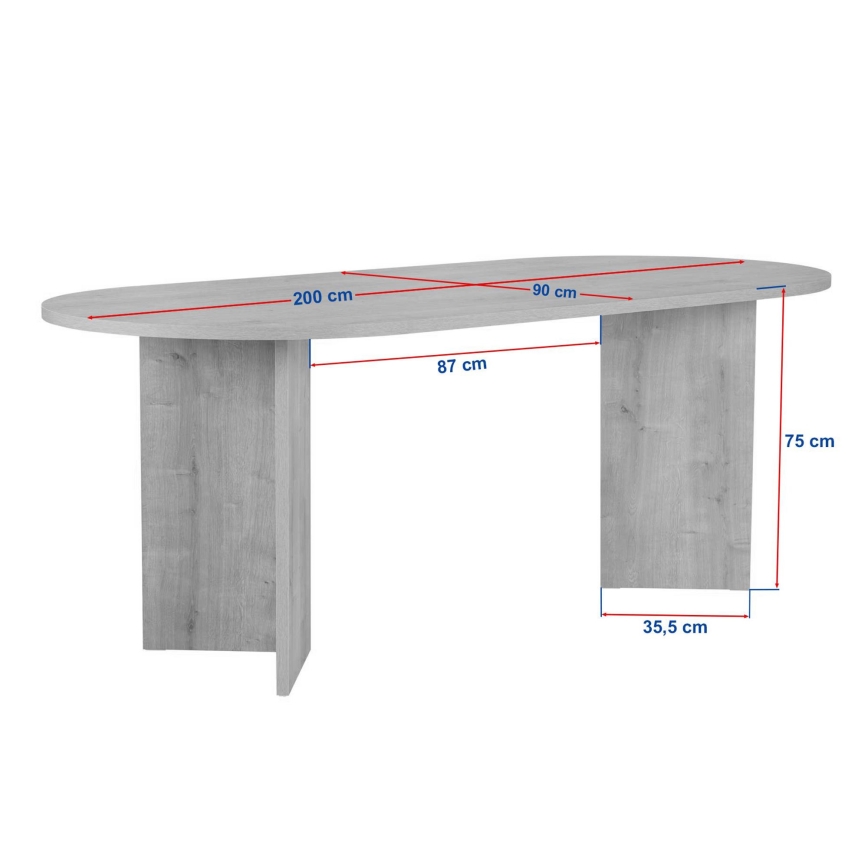 Table à manger NEL 200x90 cm en travertin