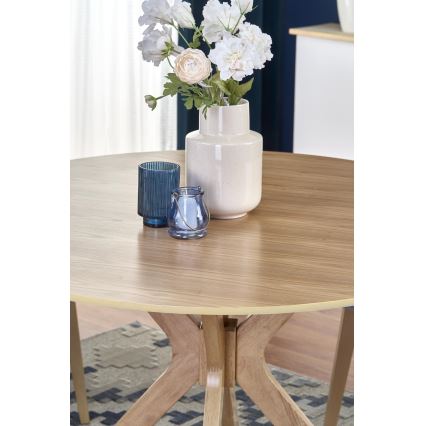 Table à manger NICOLAS Ø 120 cm marron