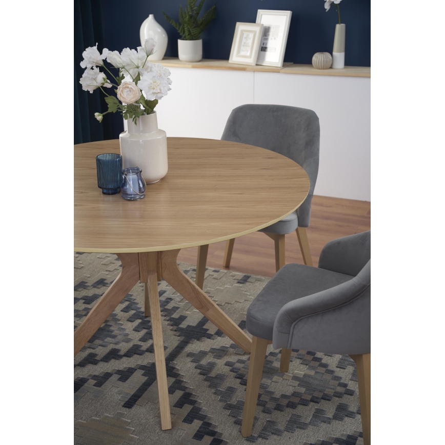 Table à manger NICOLAS Ø 120 cm marron