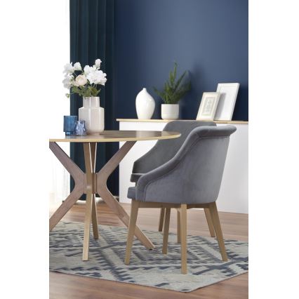 Table à manger NICOLAS Ø 120 cm marron