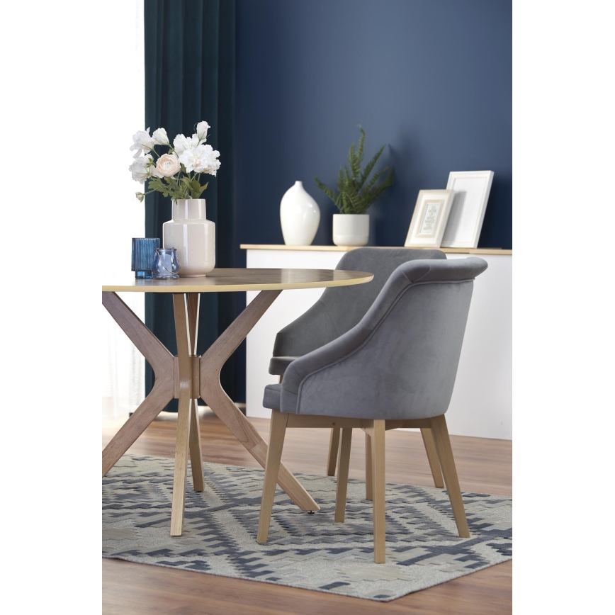 Table à manger NICOLAS Ø 120 cm marron