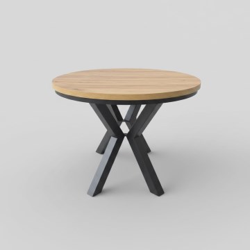 Table à rallonge CONVI 100/140x73 cm chêne craft/noir