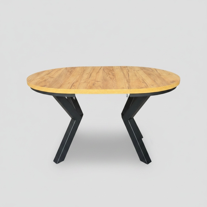 Table à rallonge CONVI 100/140x73 cm chêne craft/noir