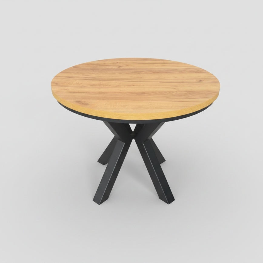 Table à rallonge CONVI 100/140x73 cm chêne craft/noir