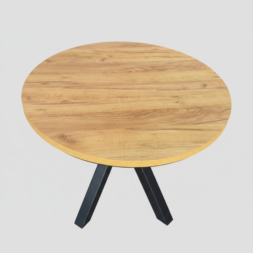 Table à rallonge CONVI 100/140x73 cm chêne craft/noir