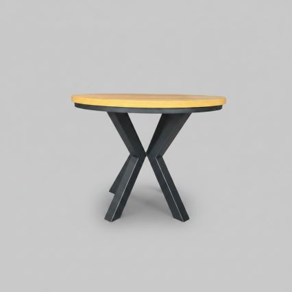 Table à rallonge CONVI 100/140x73 cm chêne craft/noir