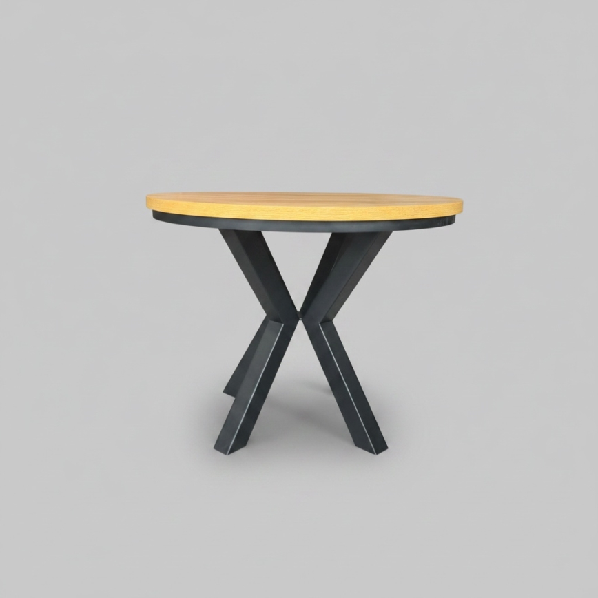 Table à rallonge CONVI 100/140x73 cm chêne craft/noir
