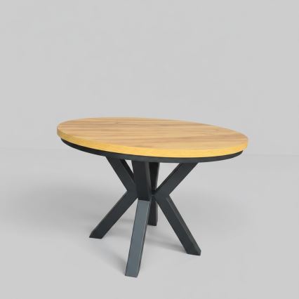 Table à rallonge CONVI 100/140x73 cm chêne craft/noir