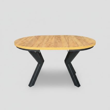 Table à rallonge CONVI 100/140x77 cm chêne craft/noir