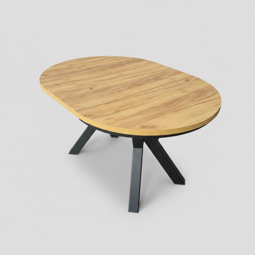 Table à rallonge CONVI 100/140x77 cm chêne craft/noir