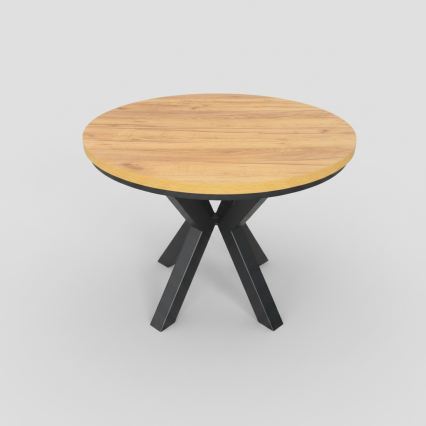 Table à rallonge CONVI 100/140x77 cm chêne craft/noir