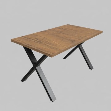 Table à rallonge DOMO 150/190x80 cm chêne Lefkas/noir