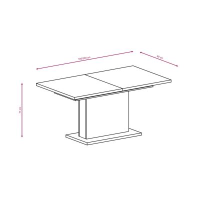 Table à rallonge STRAP 160/200 x 90 cm blanche
