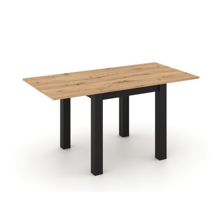 Table à rallonge ZARO 80/160x80 cm chêne artisan/noir