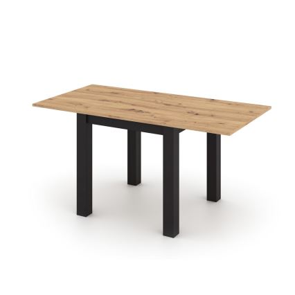 Table à rallonge ZARO 80/160x80 cm chêne artisan/noir