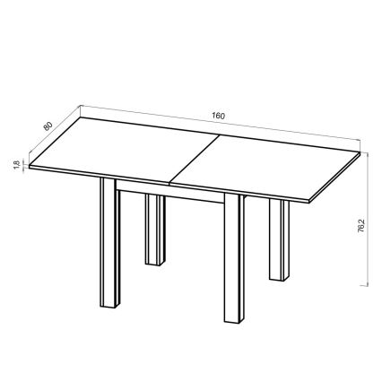 Table à rallonge ZARO chêne artisan/noir