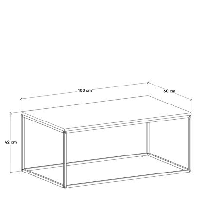 Table basse 42x100 cm noir